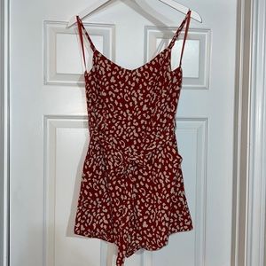 Rusty red romper with pockets
